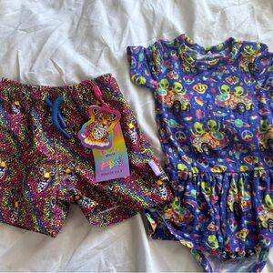 Posh Peanut Colorful Alien and Leopard Print Kids Set